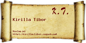 Kirilla Tibor névjegykártya
